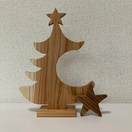 Creema限定クリスマス》木製ツリー クリスマスツリー こぶしの木 通販