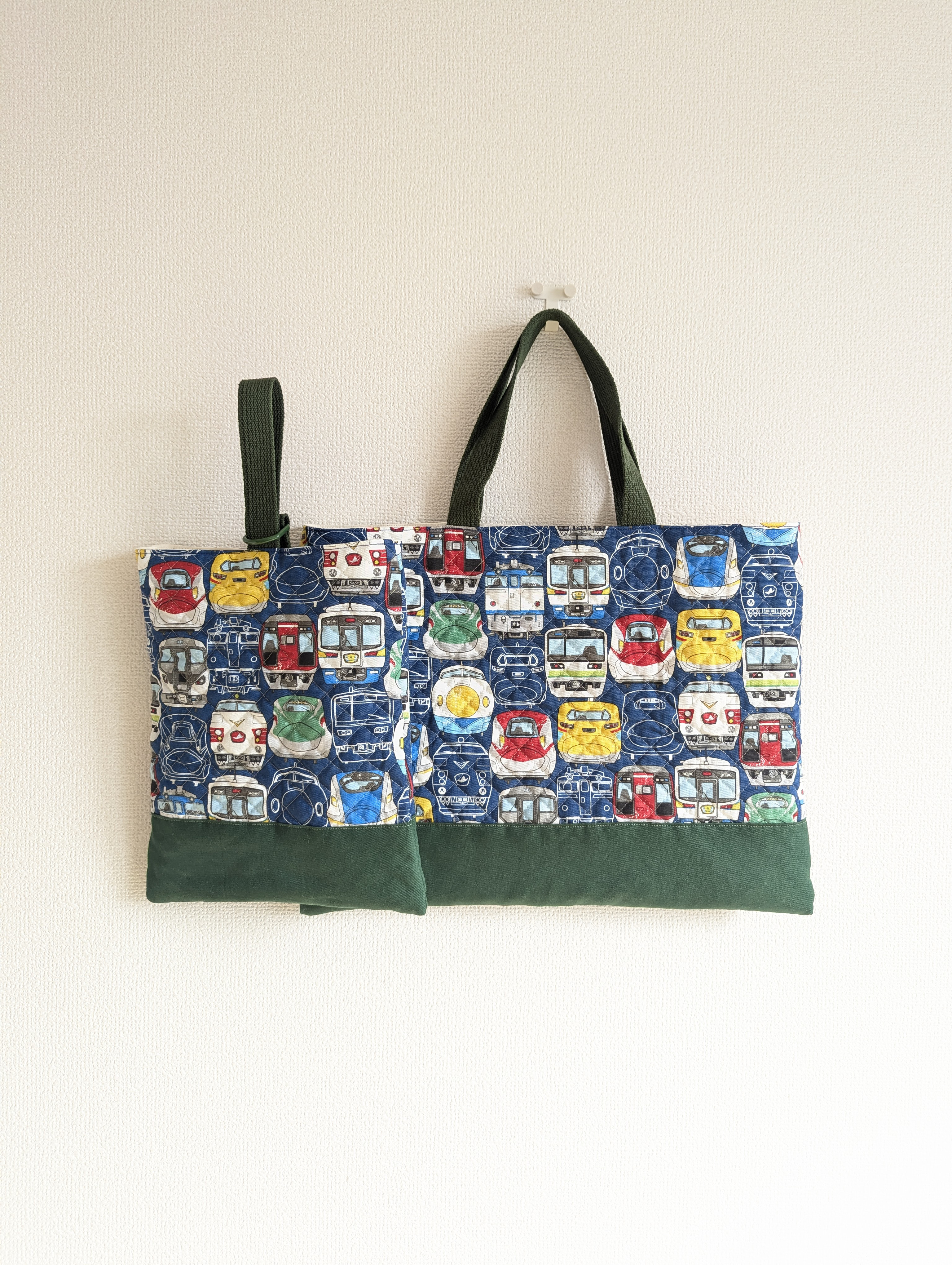 《名入れ》電車や新幹線の入園グッズ 2点セット