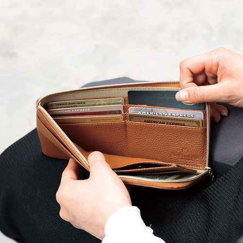 薄さ0.8cmタッセル付き財布】レディース長財布 スリム L字