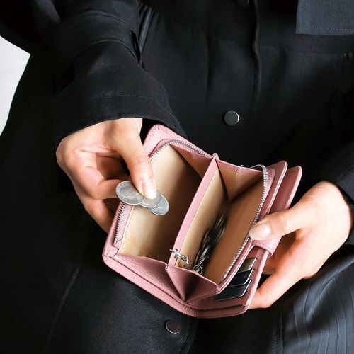 カード15枚 ミニ財布 二つ折り 財布 スキミング防止 RFID レディース