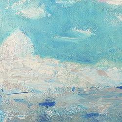 ベニス青空／アクリル画　キャンバス　原画　Ｓ0号　青空　白い建物　ラグーン 4枚目の画像