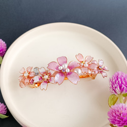 barrette　満開の桜　お花ブーケ ガラスのしずく【受注制作】 12枚目の画像