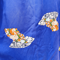 着物　パジャマ　青　紫　扇　地紙　藤　菊　牡丹　もみじ　和柄　和風　アップサイクル　シルク 6枚目の画像