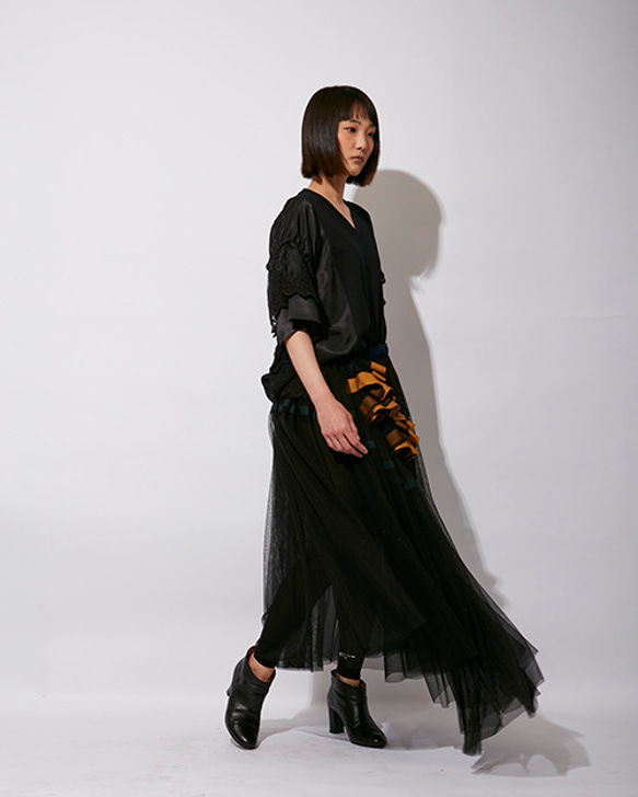 Ariosky Tulle skirt / black 4枚目の画像