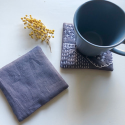 再再再販⭐︎グレー×白⭐︎北欧風刺繍コースター⭐︎刺し子 3枚目の画像