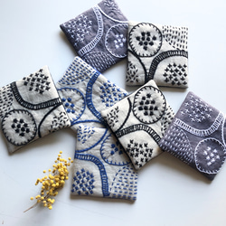 再再再販⭐︎グレー×白⭐︎北欧風刺繍コースター⭐︎刺し子 5枚目の画像