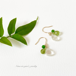 14kgf crystal × peridot pierce 6枚目の画像