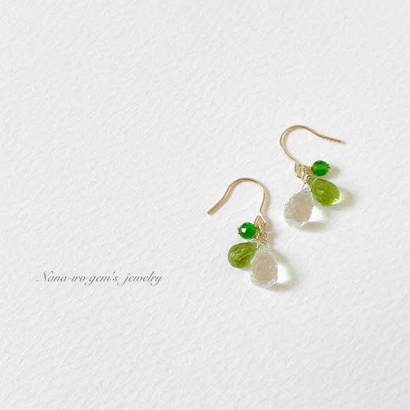 14kgf crystal × peridot pierce 7枚目の画像