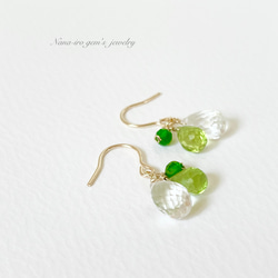 14kgf crystal × peridot pierce 10枚目の画像