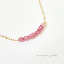 14kgf  pinktourmaline necklace 2枚目の画像