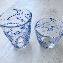 流水紋　ガラスのフリーカップ 4枚目の画像