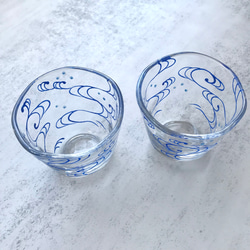 流水紋　ガラスのフリーカップ 6枚目の画像