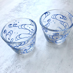 流水紋　ガラスのフリーカップ 5枚目の画像