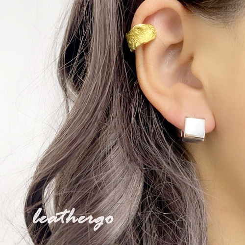 シルバー925 Sterling ワイドフープピアス/軽研磨仕上げ/両耳 ce024-2.jpg