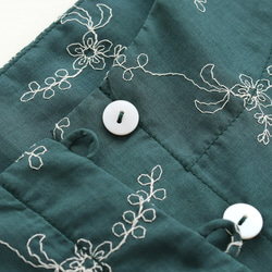棉質刺繡半袖環扣外罩上衣（苔蘚綠）TP22。 第10張的照片