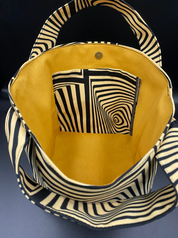 ［受注製作］アフリカ布　ミニトートバッグ　縞模様　アフリカン 7枚目の画像