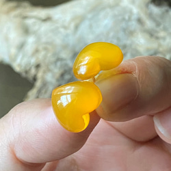 ビタミンカラー オレンジ カーネリアン  14kgf ゴールドスタッドピアス 01 一粒ピアス 天然石 8枚目の画像