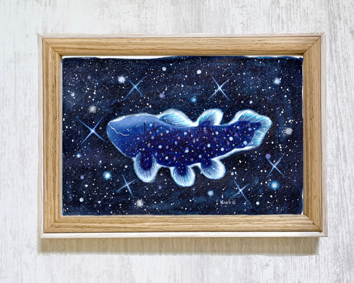 三億五千年生きたシーラカンス 絵画 kuro 通販 14052361｜Creema