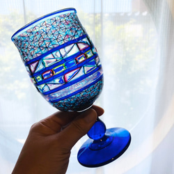 《新作》Creema10周年記念・CreemaBlue プリズム万能グラス 限定カラー作っちゃいました！『受注制作』 4枚目の画像
