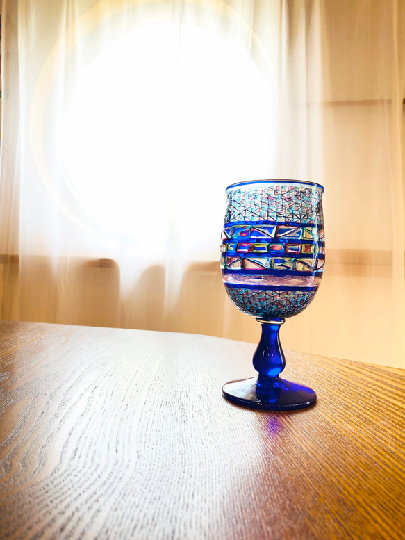 《新作》Creema10周年記念・CreemaBlue プリズム万能グラス 限定カラー作っちゃいました！『受注制作』 1枚目の画像