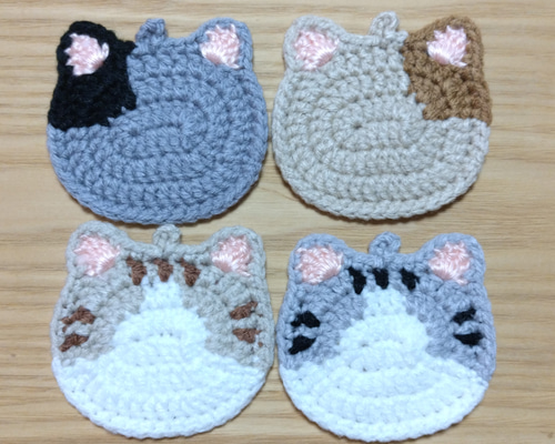 ねこの アクリルたわし ③ エコたわし コースター その他キッチン小物