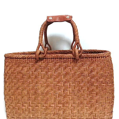 山葡萄バッグ高級極細二本飛び編み