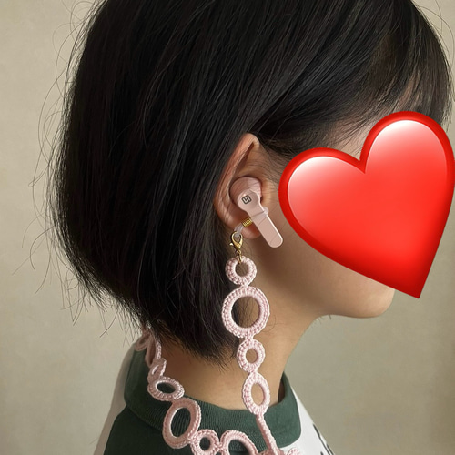 ネックレスにもなるニットリングのマスク・ グラスコード［サークル