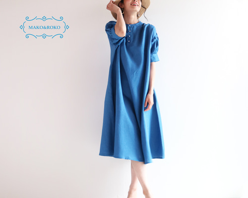 美品 ヴィンテージ ロングワンピース パフスリーブ ペプラム ロイヤルブルー 青 美品 ヴィンテージ ロングワンピース パフスリーブ ペプラム ロイヤル