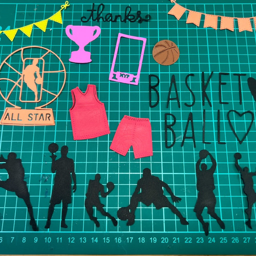 アルバム飾り　バスケットボール　オーダー受付中（＾ω＾） アルバムクラフトダイカット バスケ オーダーページ メッセージカード