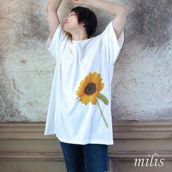 向日葵のビッグシルエットTシャツ：XXL Tシャツ milis 通販