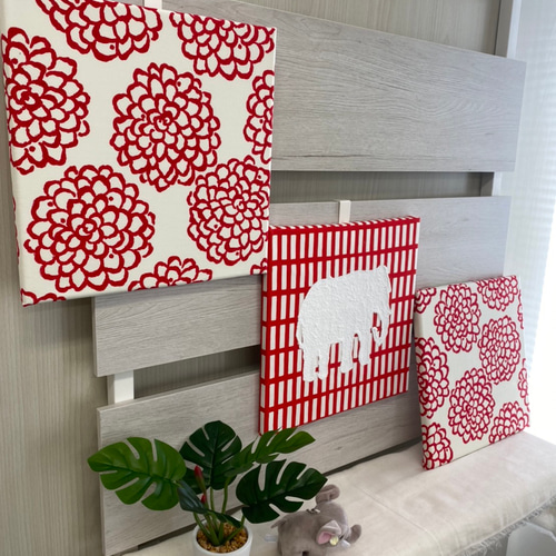 送料無料！ファブリックパネル ゾウ 重曹アート 動物 おしゃれ 日本製