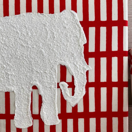 送料無料！ファブリックパネル ゾウ 重曹アート 動物 おしゃれ 日本製