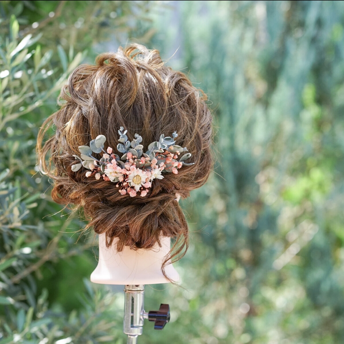 【ヘアアクセサリー】ローダンセ　ブーケ　コーム　ドライフラワー　七五三　卒業式　結婚式　成人式　髪飾り　前撮り　袴