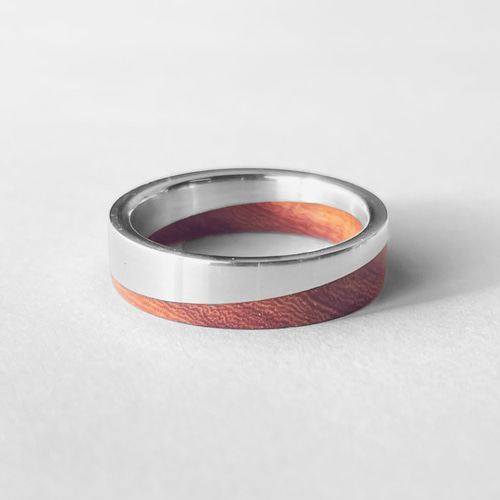diagonally ring ローズウッド silver 925 木 指輪 リング 指輪