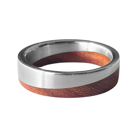diagonally　ring ローズウッド　silver 925 木 指輪 リング　 2枚目の画像