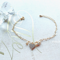 Cute Heart Gold Bracelet 3枚目の画像