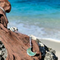 夜光貝とシルバーの月ネックレス ネックレス・ペンダント 工房 夢物語