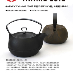 グッドデザイン賞 受賞 南部鉄器 キャストアイアンケトル 茶 1.2L 【IH200V対応】 11枚目の画像