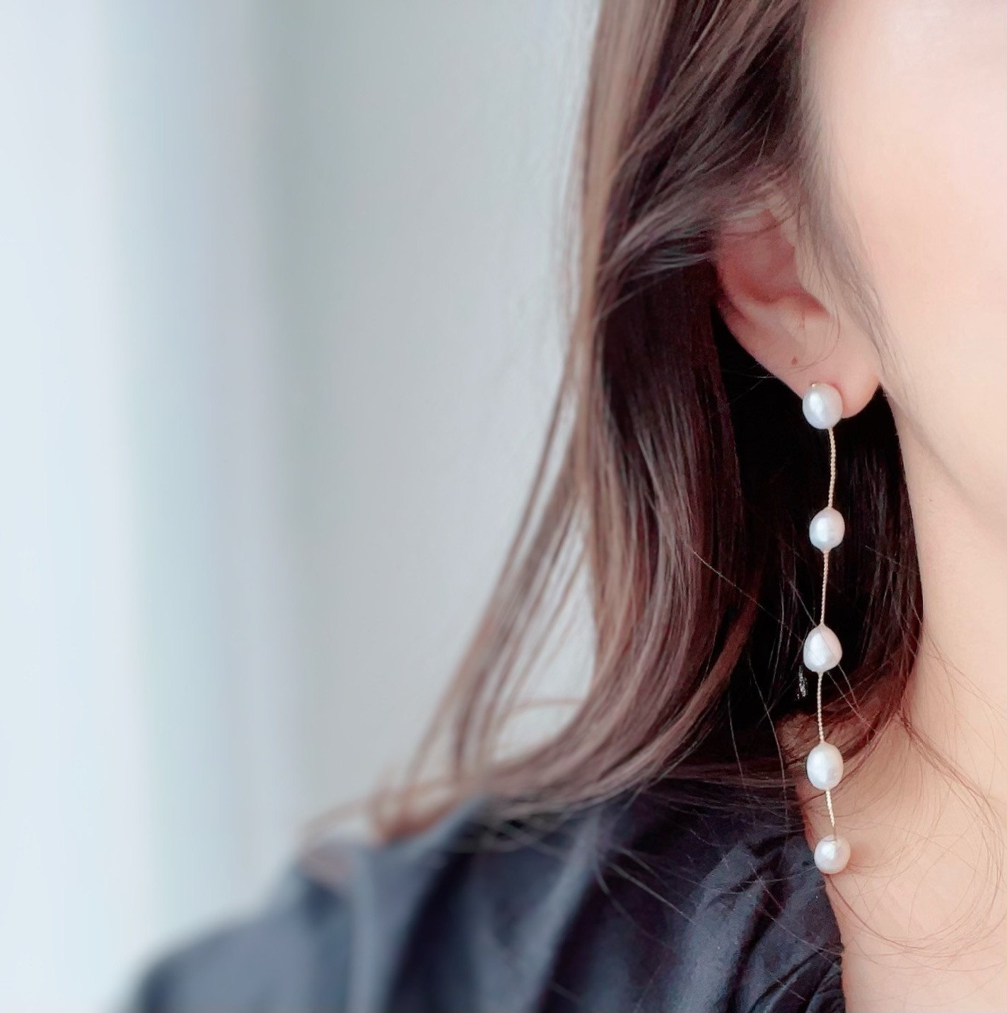 ５連ホワイトパールピアス | イヤリング | サージカルステンレス | SILVER925 | 14KGF | 結婚式