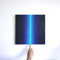 【抽像畫】原畫免運費 藝術面板 藍色深海 第1張的照片