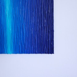 【抽像畫】原畫包郵藝術面板藍色橫線 第8張的照片