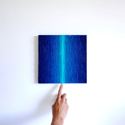 【抽像畫】原畫包郵藝術面板藍色橫線 第1張的照片