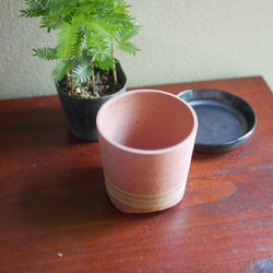 焼き締めX金彩　植木鉢　陶器　京焼 3枚目の画像