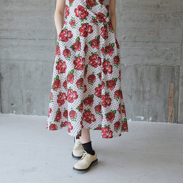 Decollete Beautiful Dots &amp; Floral Cache-coeur 連衣裙 (22s-18) 古 第9張的照片