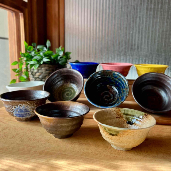 ろくべ型茶碗　和モダン　大きさ4種類　カラフル 1枚目の画像