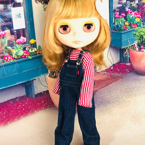 enfantdoll金髪のデニムオーバーオール人形 enfantdoll金髪のデニムオーバーオール人形