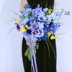 【翌日発送対応】一点物  青のフラワーブーケ〜select bouquet 〜 3枚目の画像