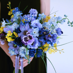 【翌日発送対応】一点物  青のフラワーブーケ〜select bouquet 〜 4枚目の画像