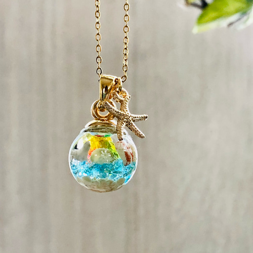 はくとん　　佐竹ガラスの星空ネックレス　レジンネックレス　ハンドメイド はくとん　　佐竹ガラスの星空ネックレス　レジンネックレス　ハンドメイド