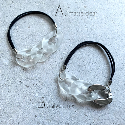 2way 大人の ヘアゴム ブレスレット シルバー×チェーン ヘアゴム Min